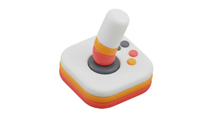 Retro gaming joystick controller in bright colors and modern design  