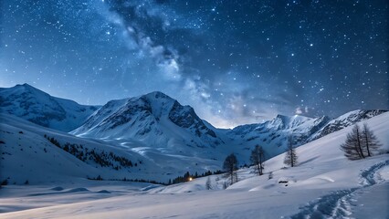 Fototapeta premium winter mountain landscape view