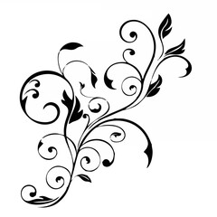 Floral decorative ornament. F...