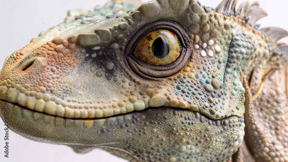 Aufkleber detailed close-up of a lizard highlighting its unique textures and colors in a neutral setting