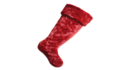 PNG a pair of socks with red fur on a transparent background