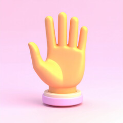 Obraz premium 3D Hands Gesture on Pink Background.