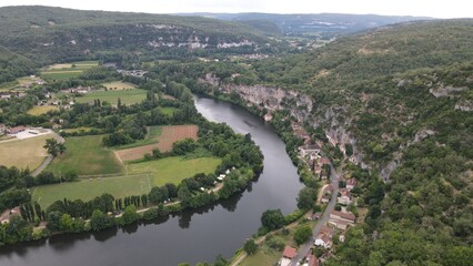 Fototapeta premium Vue aérienne du Lot Occitanie France