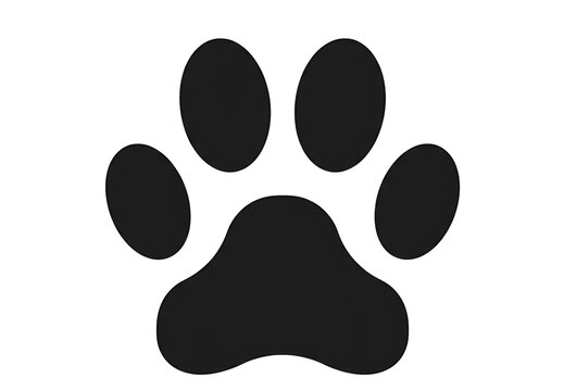 Black paw print symbol isolated on transparent background