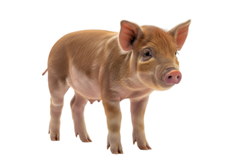 Adorable piglet standing on a black background showcasing its cute features and light