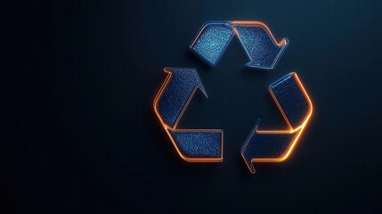 Obraz premium Recycled Earth icon in linear minimalist style, circular economy concept