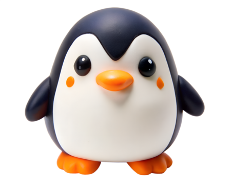 Cute Cartoon Penguin Character with Orange Details on Transparent Background cartoon penguin