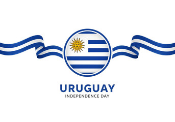 Celebrate Uruguay Independence Day with vibrant national flag and festive ribbon design