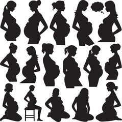 Pregnant Woman Silhouette Vector – Motherhood Design

Mom to Be Vector Bundle – Pregnancy Silhouette Collection

Mother and Baby Silhouette Vector for Family and Maternity Design