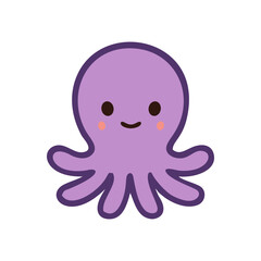 cute octopus sticker icon