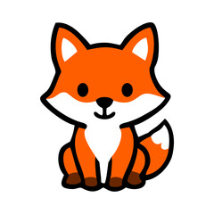 Fototapeta premium cute fox sticker icon