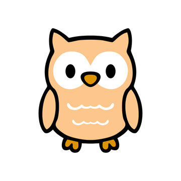 cute owl sticker icon