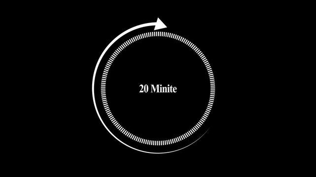 Clock Face Timer - The 20 minutes, stopwatch icon. Stopwatch icon in flat style. white and green background 4k video timer 20 minutes countdown icon. 
