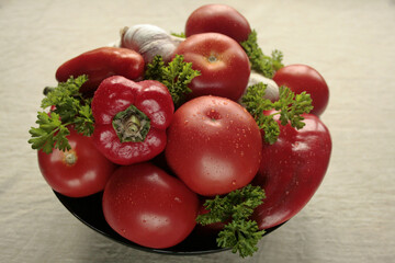 fresh vegetables on a plate