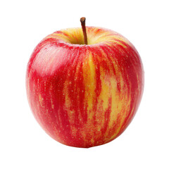 Red and Yellow Striped Apple with Stem Isolated on Black Background fruit red apple, Isolated On White, Png Transparent, Cut Out