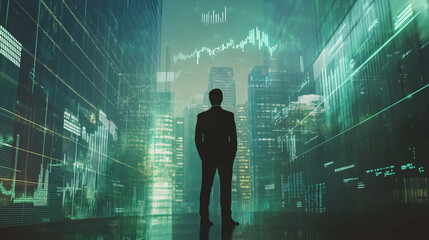 business man and technology background