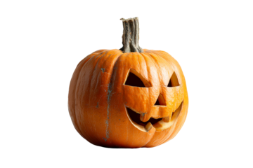 Classic Halloween pumpkin with carved face