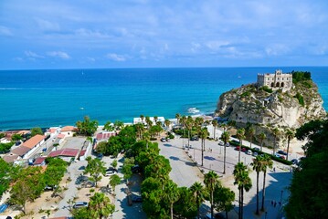 Beautiful sea in Italy, Calabria. And the amazing city of Tropea and the sea view. Clear sea....