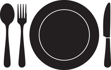 Fork, knife, Spoon and plate