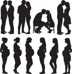 Pregnant Woman Silhouette Vector – Motherhood Design

Mom to Be Vector Bundle – Pregnancy Silhouette Collection

Mother and Baby Silhouette Vector for Family and Maternity Design