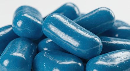 Closeup of Blue Candies.