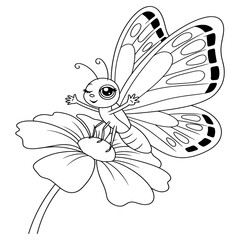 Butterfly Waking Up: A sleepy-eyed butterfly stretching its wings on a flower.