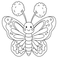 Fluffy Antennae Butterfly: A butterfly with big, round, fluffy tips on its antennae.