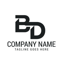 Letter BD or DB Modern, Minimalist Vector Logo Design Templates