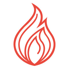 Line Art Flame Icon with Gradient Strokes PNG with Transparent Background