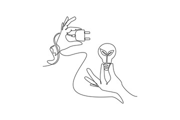 Sustainability Business concept. Single line draw design. Vector graphic illustration