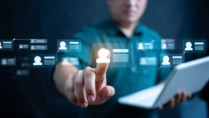 Fototapeta premium Person profile selection digital interface image