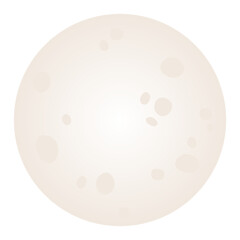 Full moon with spots, markings isolated on transparent. Flat vector illustration. Mid Autumn Festival, Tsukimi, Chuseok design element, holiday clip art, celestial body, space, astronomy