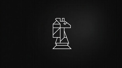 Naklejka premium A stylized, geometric representation of a chess knight.