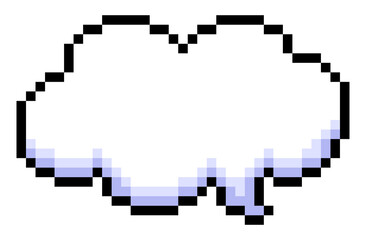 Obraz premium Pixel Art Cloud Speech Bubble