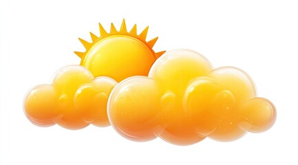 Sunny clouds icon,  warm weather symbol