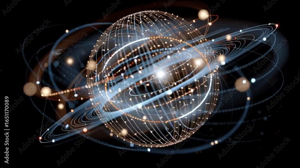 Poster qubit quantum computing. a vibrant abstract representation of cosmic energy and light.