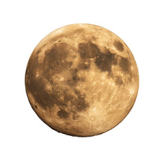 Obraz premium Full Moon with Visible Craters and Surface Details Against a Black Sky lunar celestial, Isolated On White, Png Transparent, Cut Out