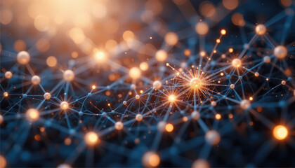 Transparent overlay of glowing nodes.