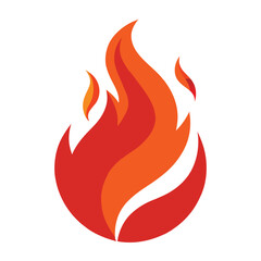 Fire vector icon on white background