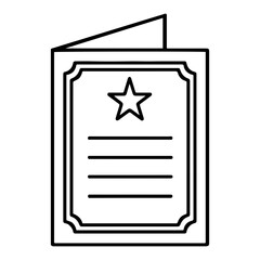 Vector outline drawing of a simple flower with five petals and a curved stem design