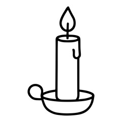 Vector illustration of a simple flower with five petals stem and single leaf outline