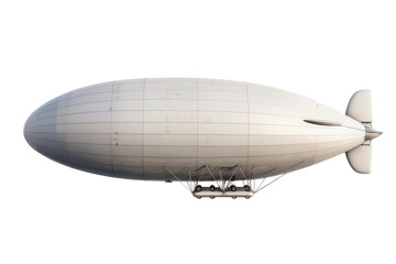 Futuristic airship design showing aerodynamic lines and large size.