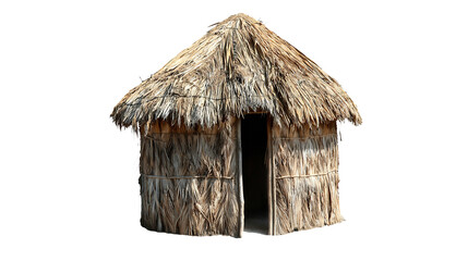 PNG a model of a small hut with a thatched roof on a transparent background