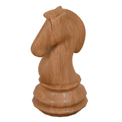 3d illustration of chess knight with wood texture © Randanan Palamba