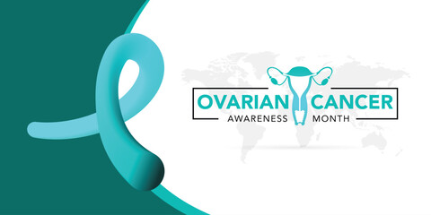 Ovarian cancer awareness month is observed every year in september. September is ovarian cancer awareness month. Vector template for banner, greeting card, poster with background. Vector illustration