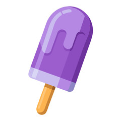 Colorful lavender popsicle treat with wooden stick