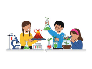 Young Scientists: Engaging young students in hands-on experiments and observation, exploring the wonders of science with fascination and discovery.