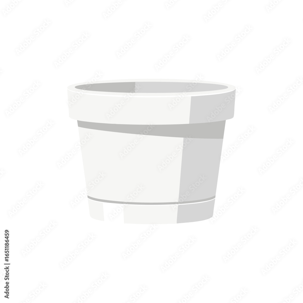 Poster Simple serene empty white pot illustration ideal for botanical concepts and gardening applications with clean design aesthetics
