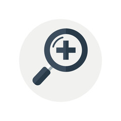 Obraz premium Magnifying Glass with Plus Sign Symbolizing Detailed Inspection and Exploration Tool Displayed clearly