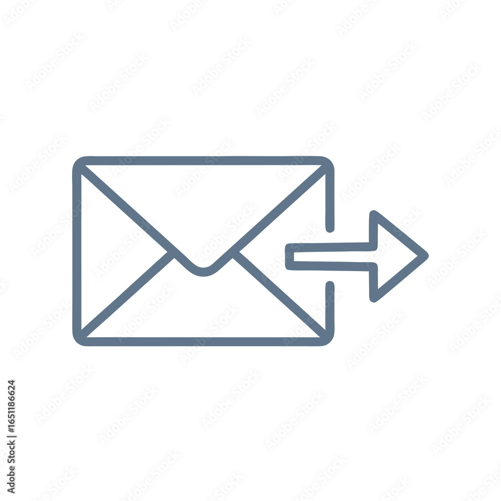Poster simple graphic symbolizing email sending, delivery with minimal style, depicting electronic communic